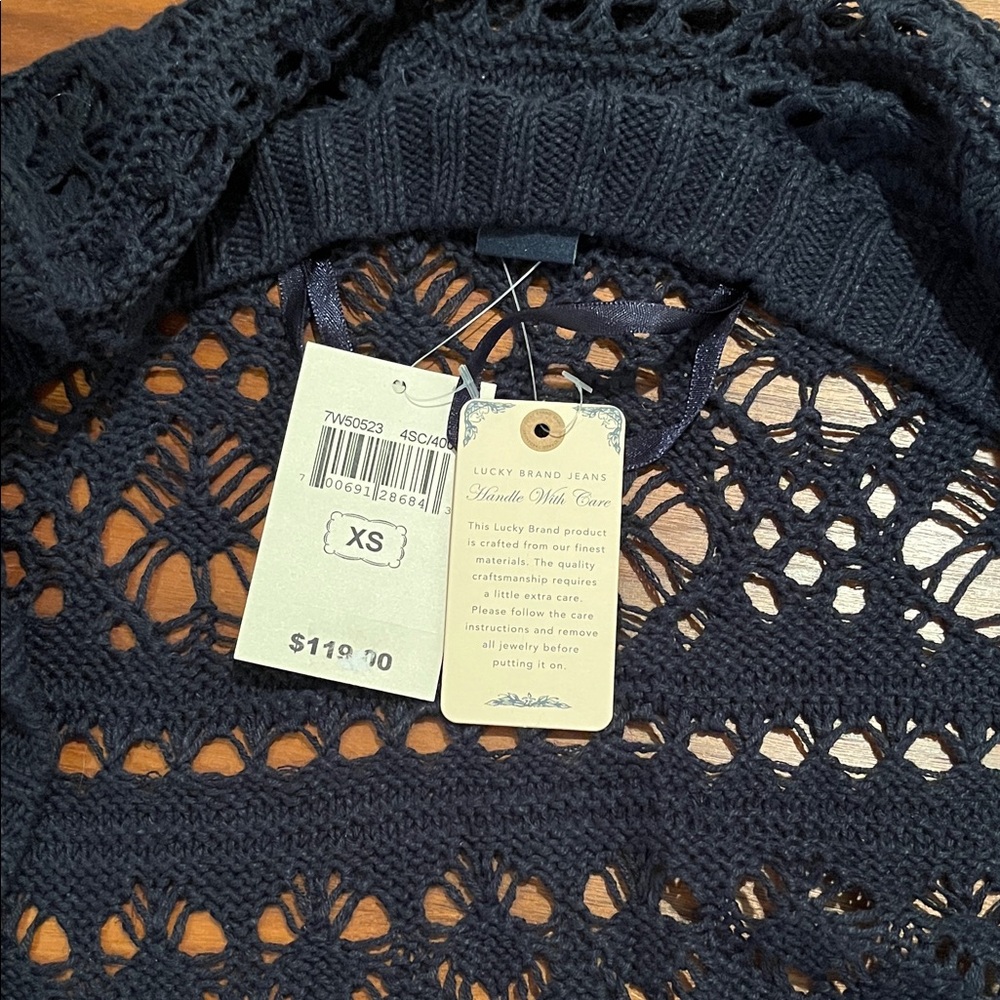 NWT Lucky Brand Crochet Cardigan XS - Picture 13 of 15